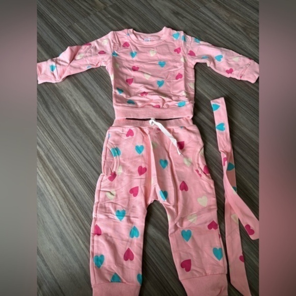 Pink Heart Kids Pajamas 6-12 months